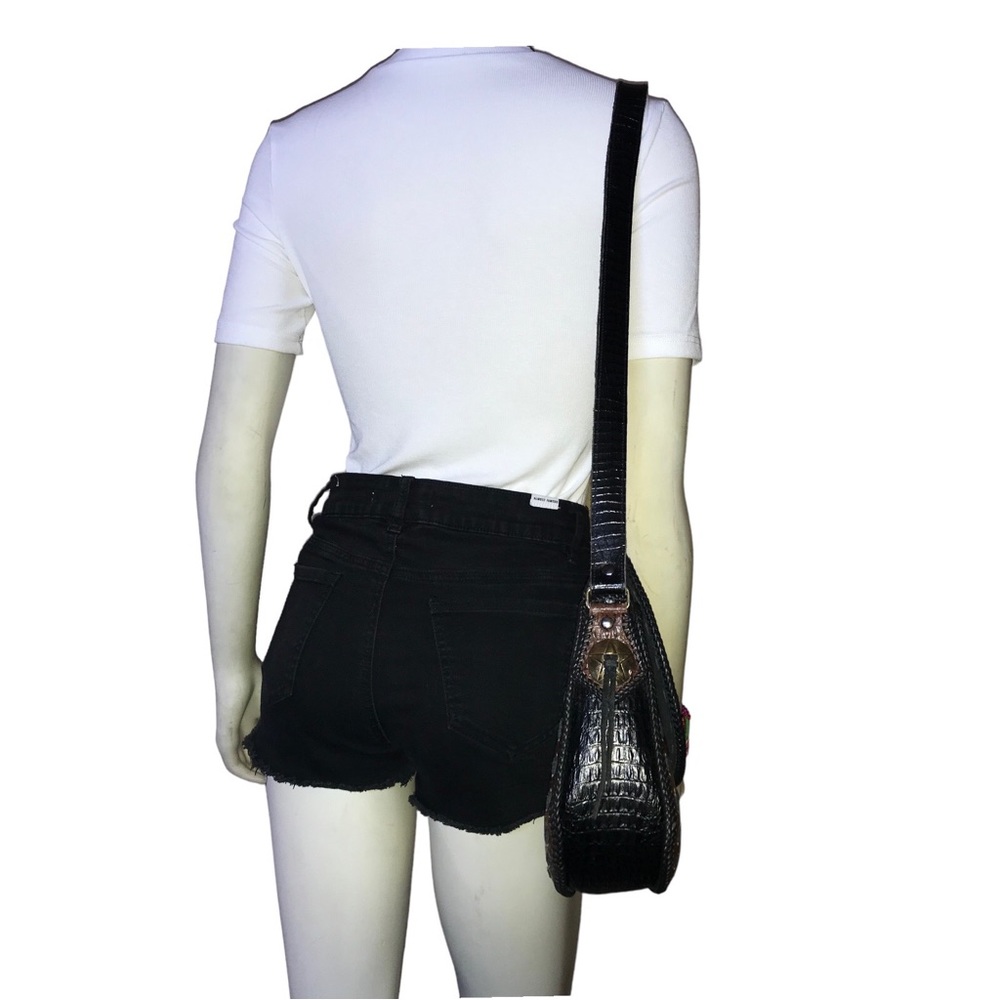 Vintage Crocodile Pattern Shoulder/ Crossbody Bag - image 6